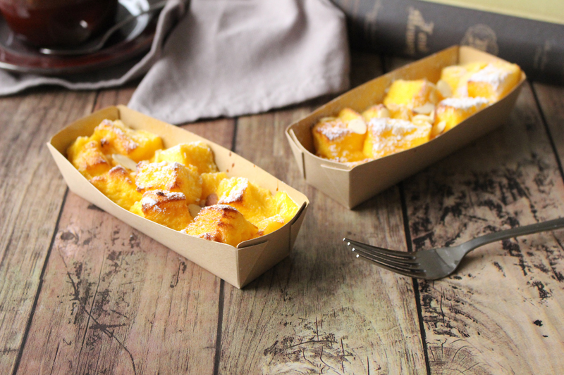 【ベーカリー】クラフト紙の焼成トレー　リベイクメニューにも最適！【食品ロス削減】