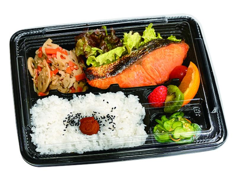 新製品！！　街で見かける　定番の弁当容器　【ＧＫ－１３０黒　透明フタ付】