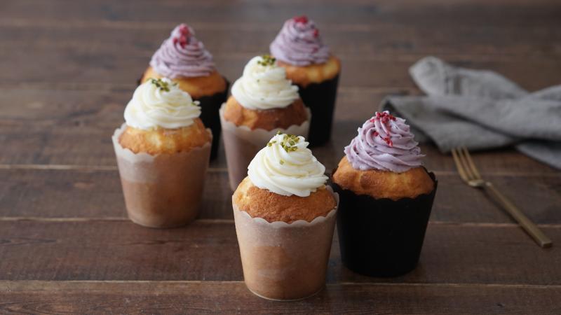 【ベーカリー向け】効率的に新しいメニューを！売り場負けしない、高さのある自立型ペーパーカップ【スイーツ】