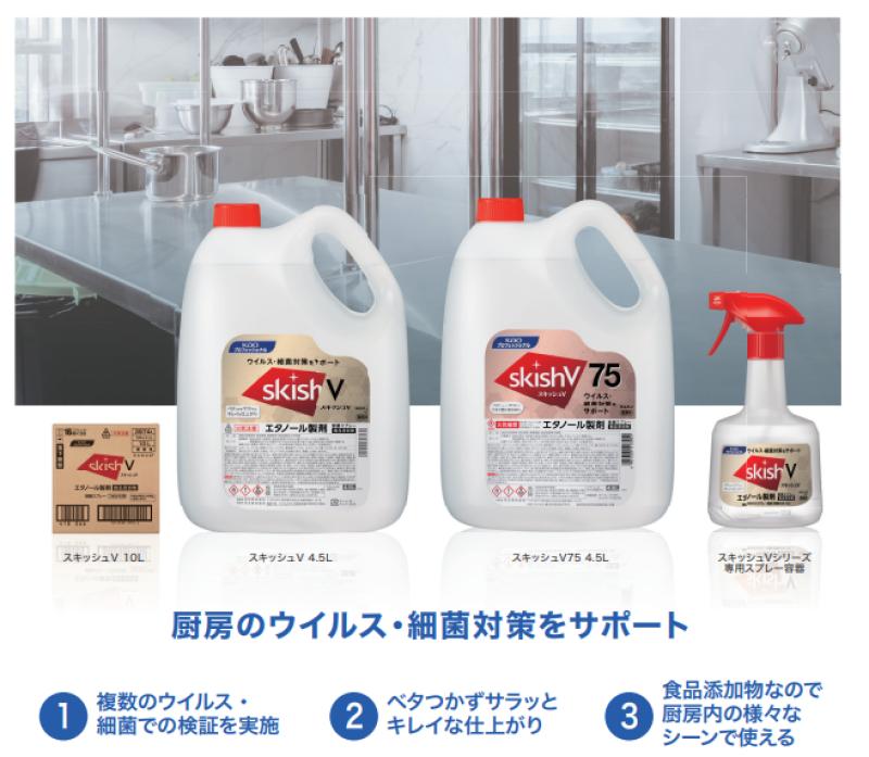 【厨房のウイルス・細菌対策】花王 スキッシュVシリーズ