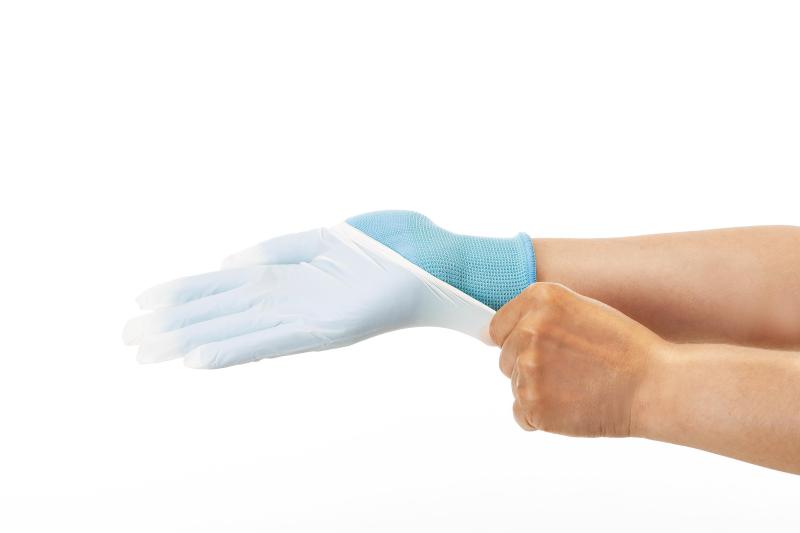 【汗対策】インナー手袋ブルー